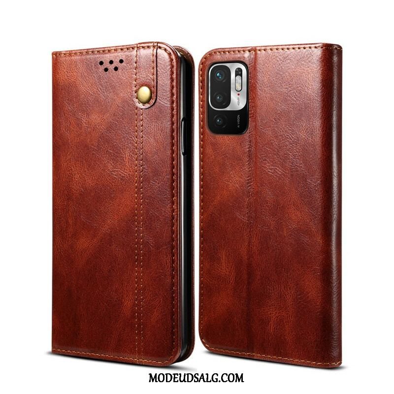 Cover Xiaomi Redmi Note 10 5G Flip Cover Voksbehandlet Kunstlæder