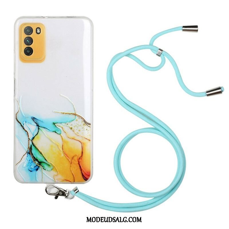 Cover Xiaomi Redmi Note 10 5G Med Snor Med Marmorsnor