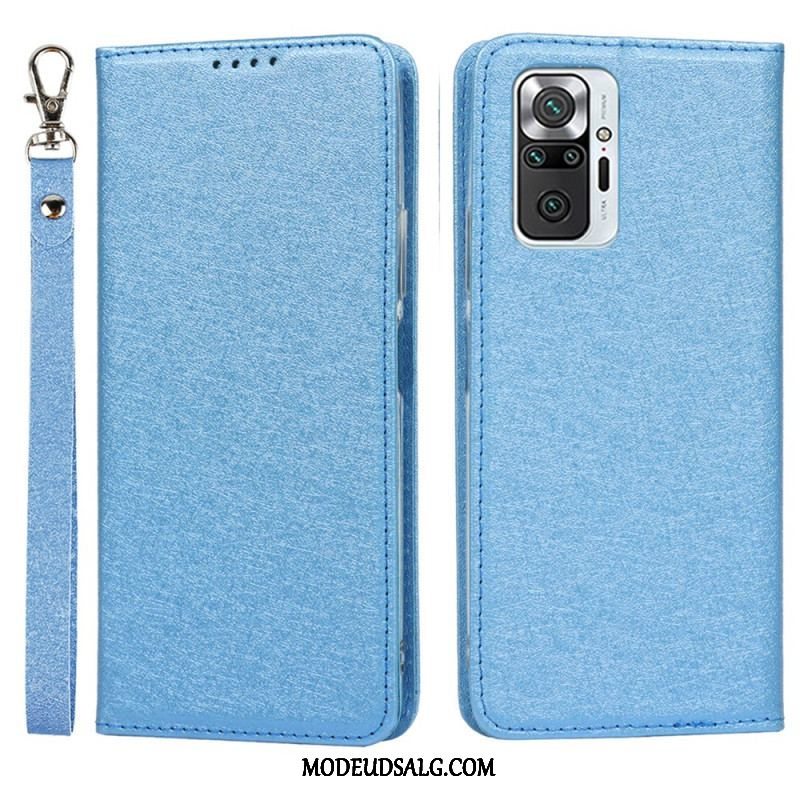 Cover Xiaomi Redmi Note 10 Pro Flip Cover Blødt Læderstil Med Rem