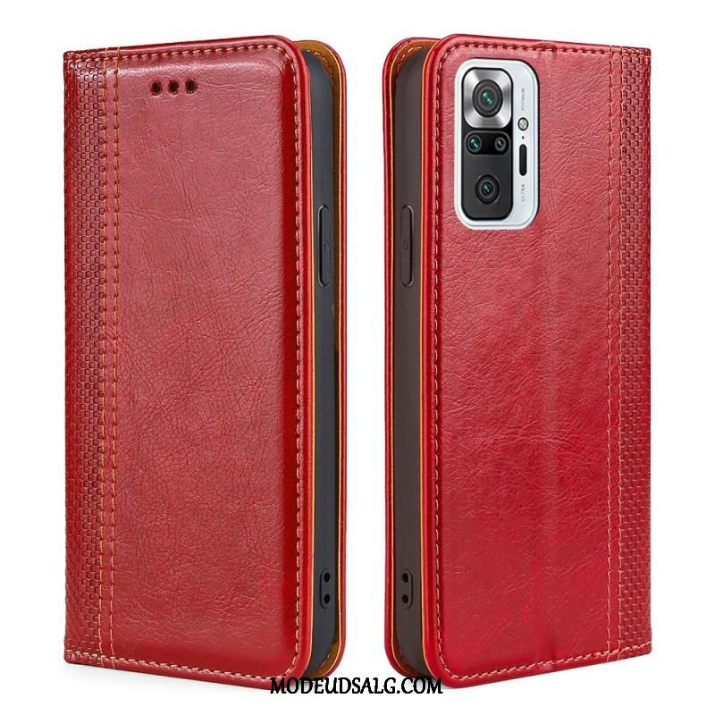 Cover Xiaomi Redmi Note 10 Pro Flip Cover Litchi Split Lædersøm