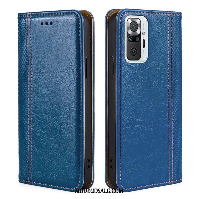 Cover Xiaomi Redmi Note 10 Pro Flip Cover Litchi Split Lædersøm