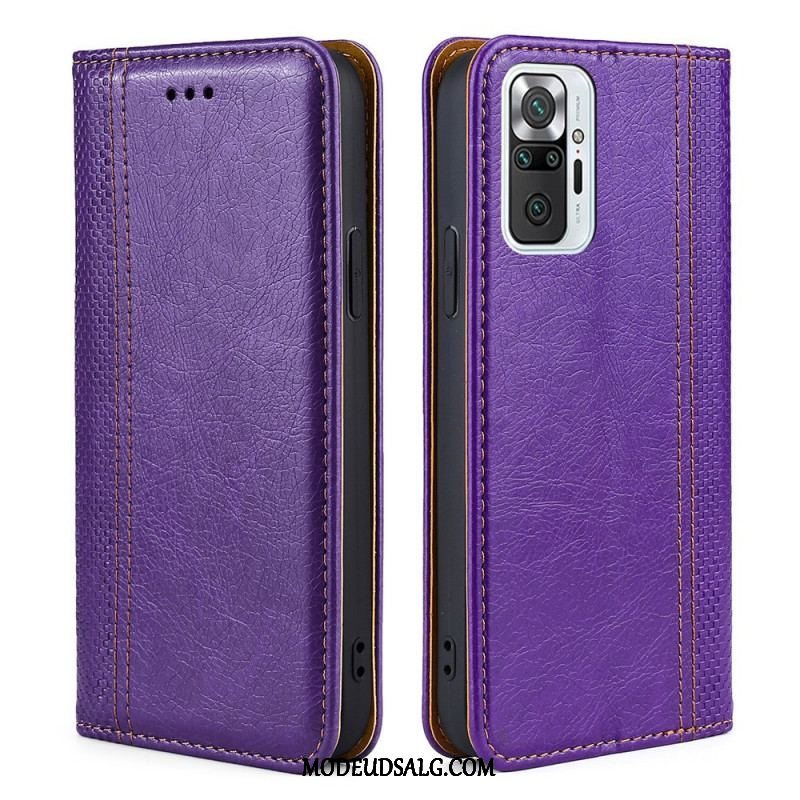 Cover Xiaomi Redmi Note 10 Pro Flip Cover Litchi Split Lædersøm