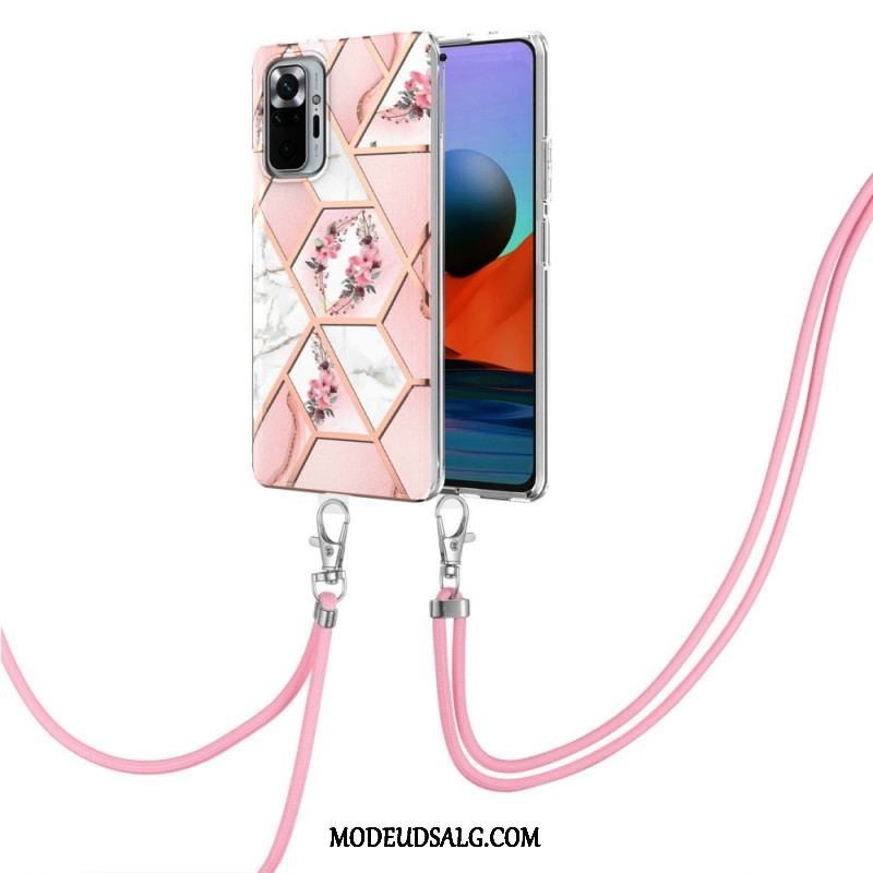 Cover Xiaomi Redmi Note 10 Pro Med Snor Blomstermarmorsnor