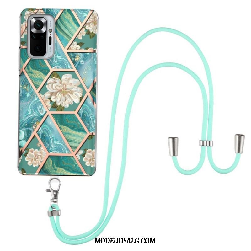 Cover Xiaomi Redmi Note 10 Pro Med Snor Blomstermarmorsnor