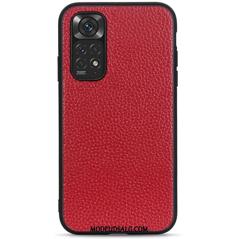 Cover Xiaomi Redmi Note 11 / 11S Ægte Litchi Læder