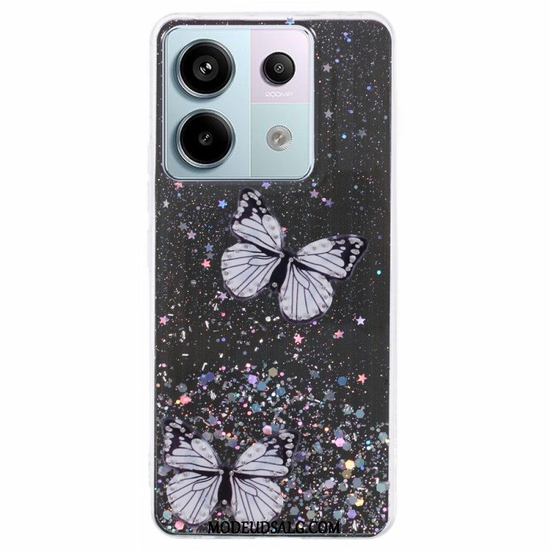 Cover Xiaomi Redmi Note 13 Pro 5g Telefon Etui Sommerfugle Glitter