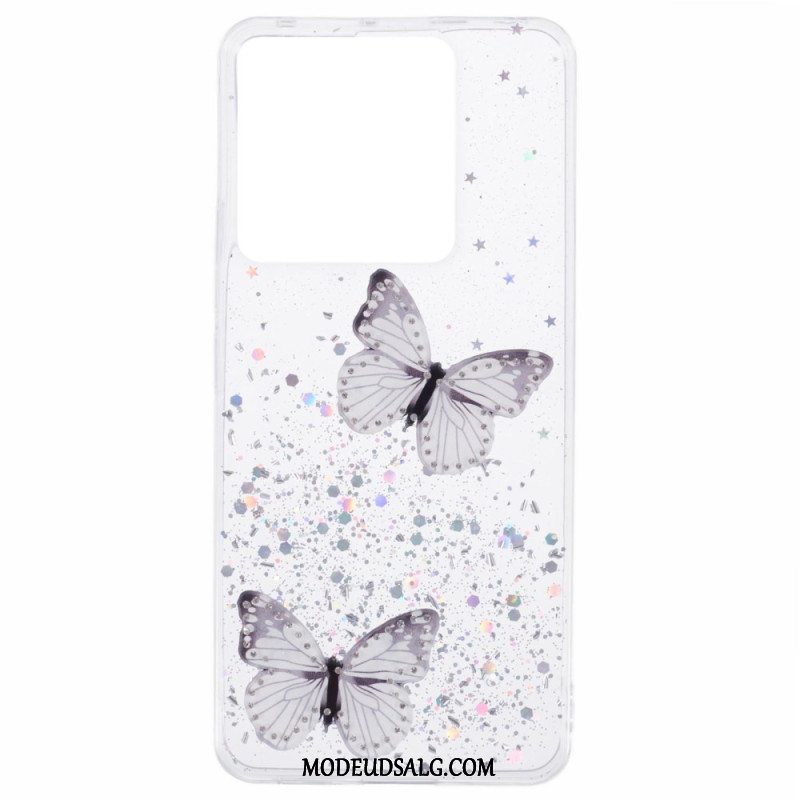 Cover Xiaomi Redmi Note 13 Pro 5g Telefon Etui Sommerfugle Glitter