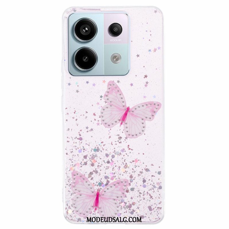 Cover Xiaomi Redmi Note 13 Pro 5g Telefon Etui Sommerfugle Glitter