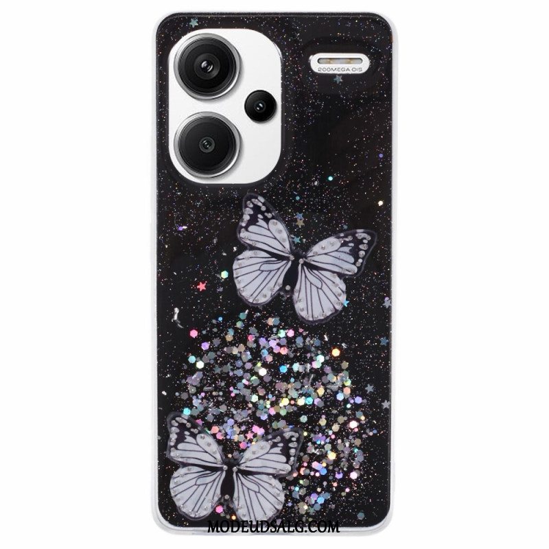 Cover Xiaomi Redmi Note 13 Pro Plus 5g Glitter Sommerfugle