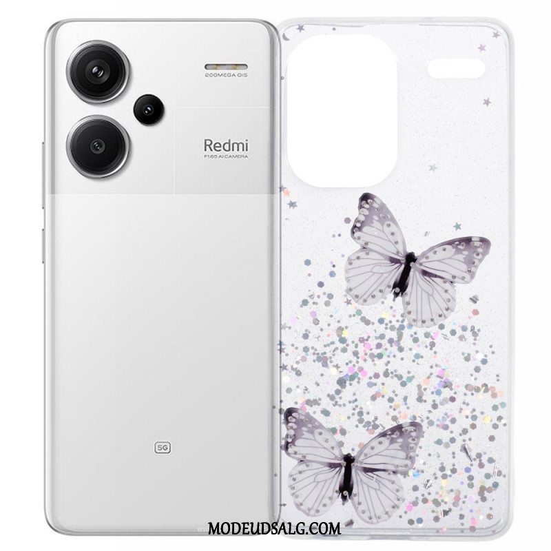 Cover Xiaomi Redmi Note 13 Pro Plus 5g Glitter Sommerfugle