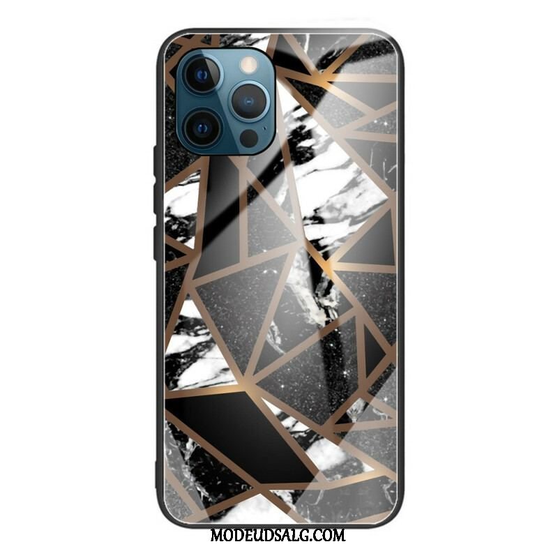 Cover iPhone 13 Pro Geometri Marmor Hærdet Glas