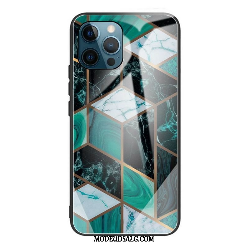 Cover iPhone 13 Pro Geometri Marmor Hærdet Glas