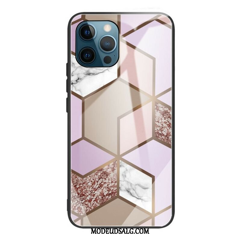 Cover iPhone 13 Pro Geometri Marmor Hærdet Glas