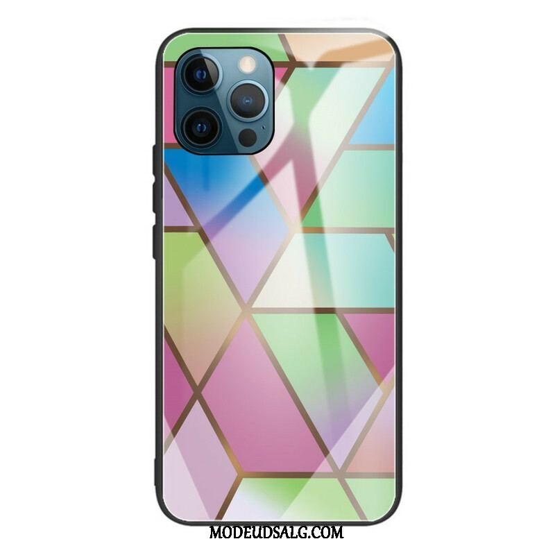 Cover iPhone 13 Pro Geometri Marmor Hærdet Glas