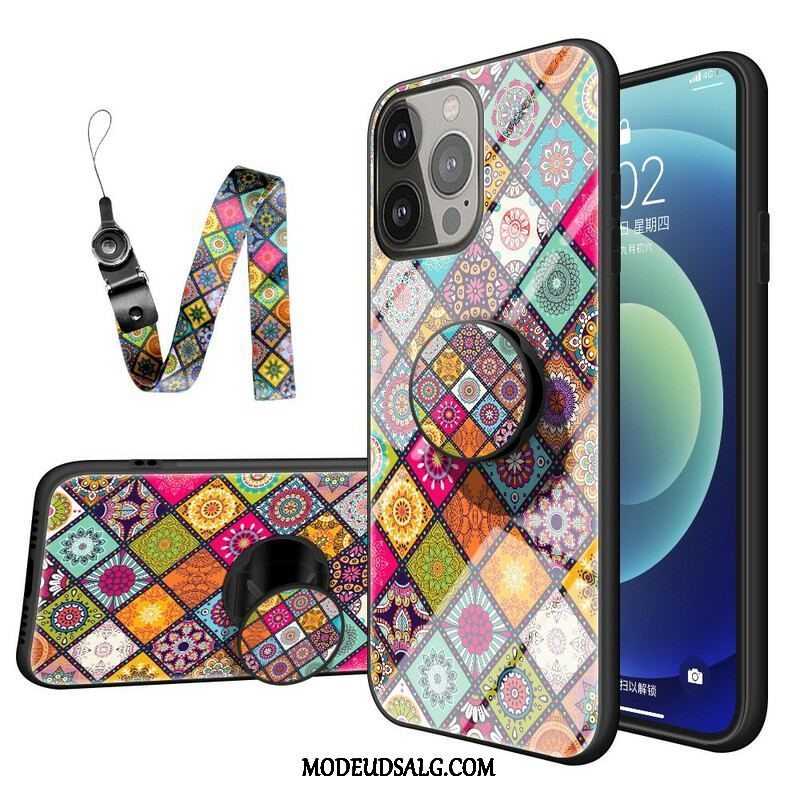 Cover iPhone 13 Pro Patchwork Magnetisk Holder