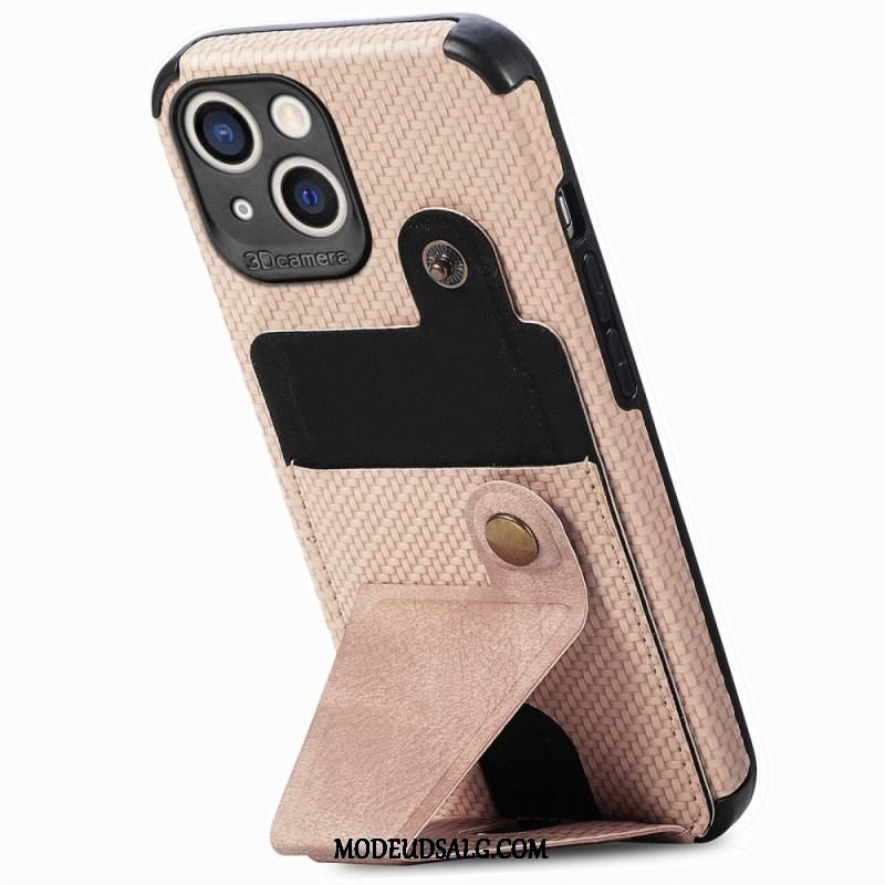 Cover iPhone 14 Carbon Fiber Kortholder Beslag