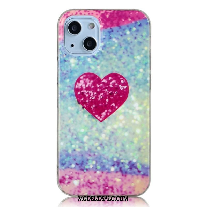 Cover iPhone 14 Glitter Hjerte