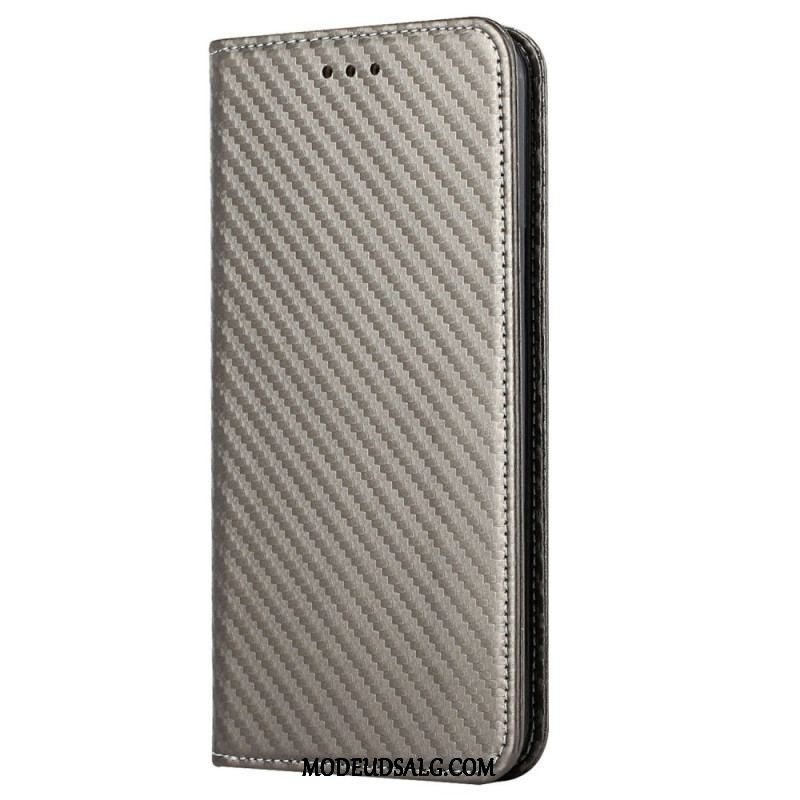 Cover iPhone 14 Plus Flip Cover Kulfiber Med Snor