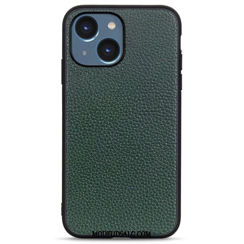 Cover iPhone 14 Plus Ægte Litchi Læder