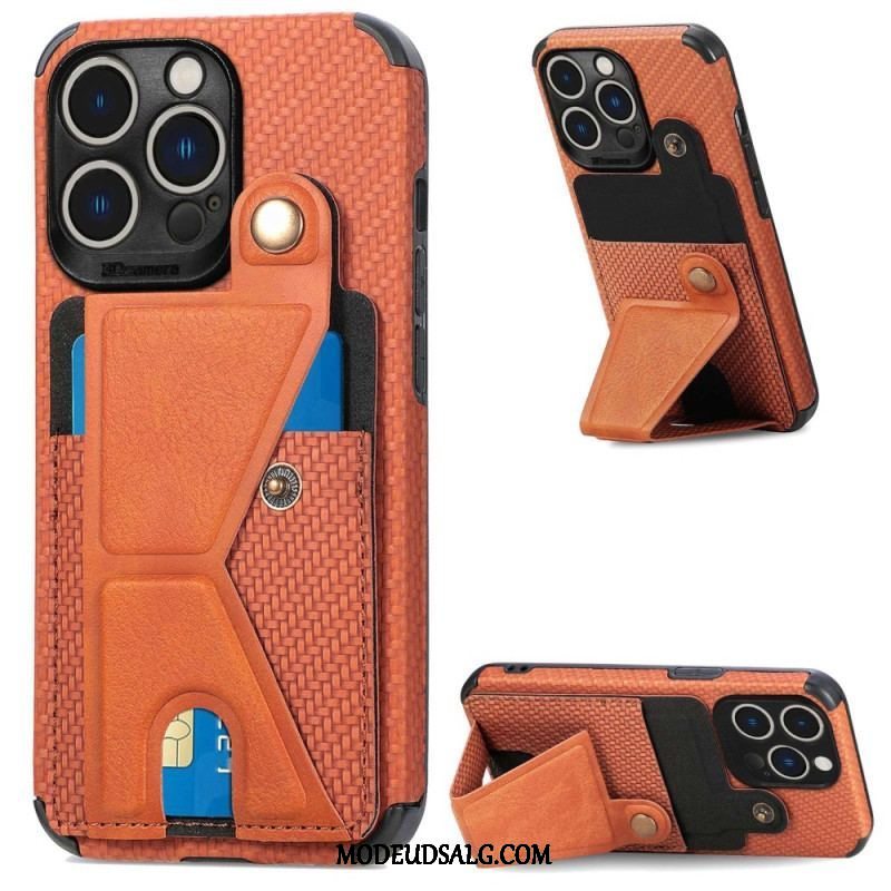 Cover iPhone 14 Pro Carbon Fiber Kortholder Beslag