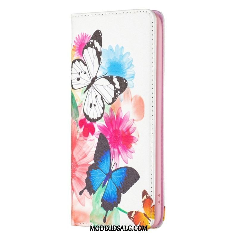 Cover iPhone 14 Pro Flip Cover Sommerfugle