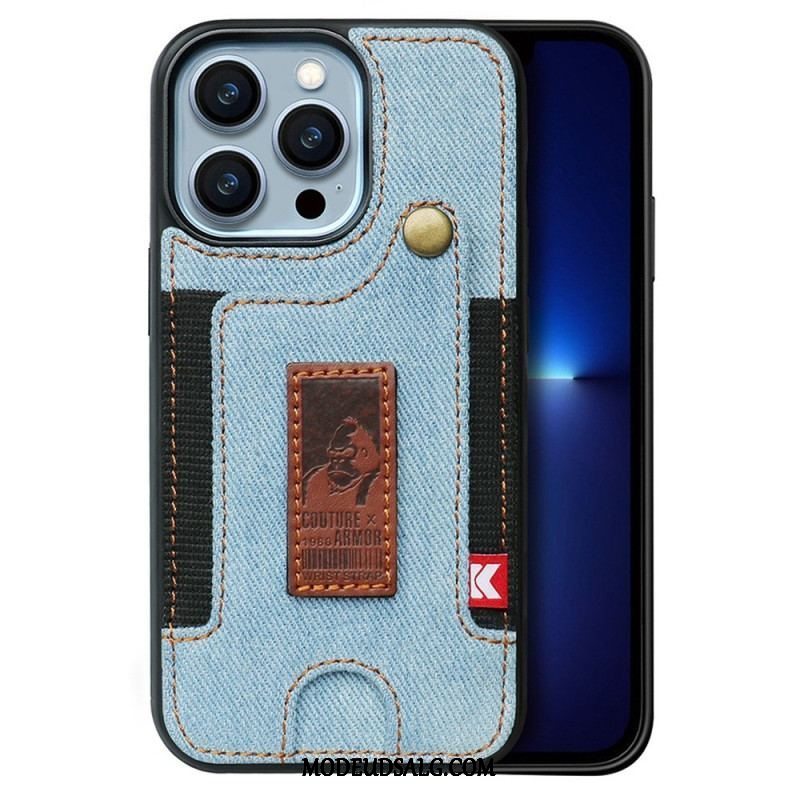 Cover iPhone 14 Pro Kortholder Og Jeansrem