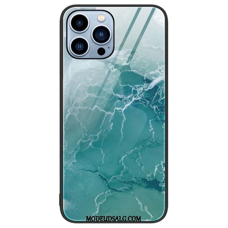 Cover iPhone 14 Pro Marmorfarver Hærdet Glas