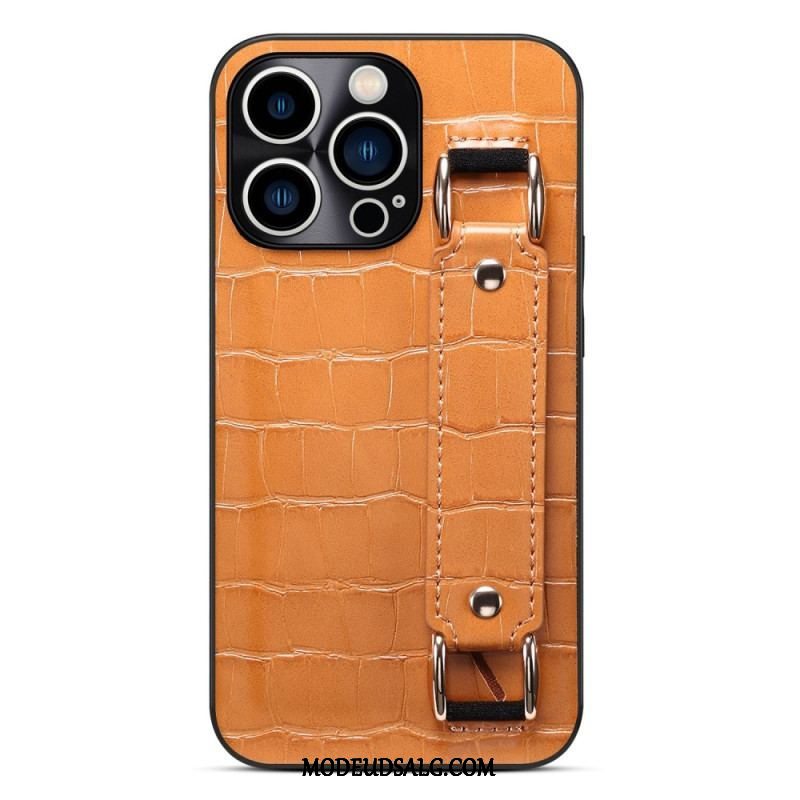 Cover iPhone 14 Pro Max Kortholder Med Croco-støttestrop