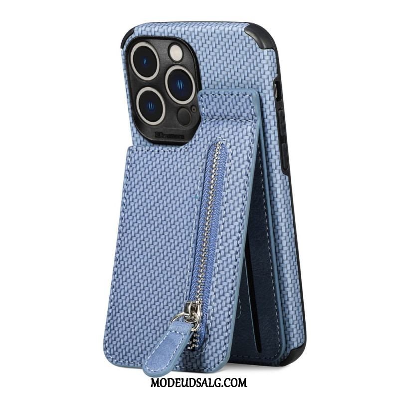 Cover iPhone 14 Pro Max Punge Etui Kulfiber Og Tegnebog