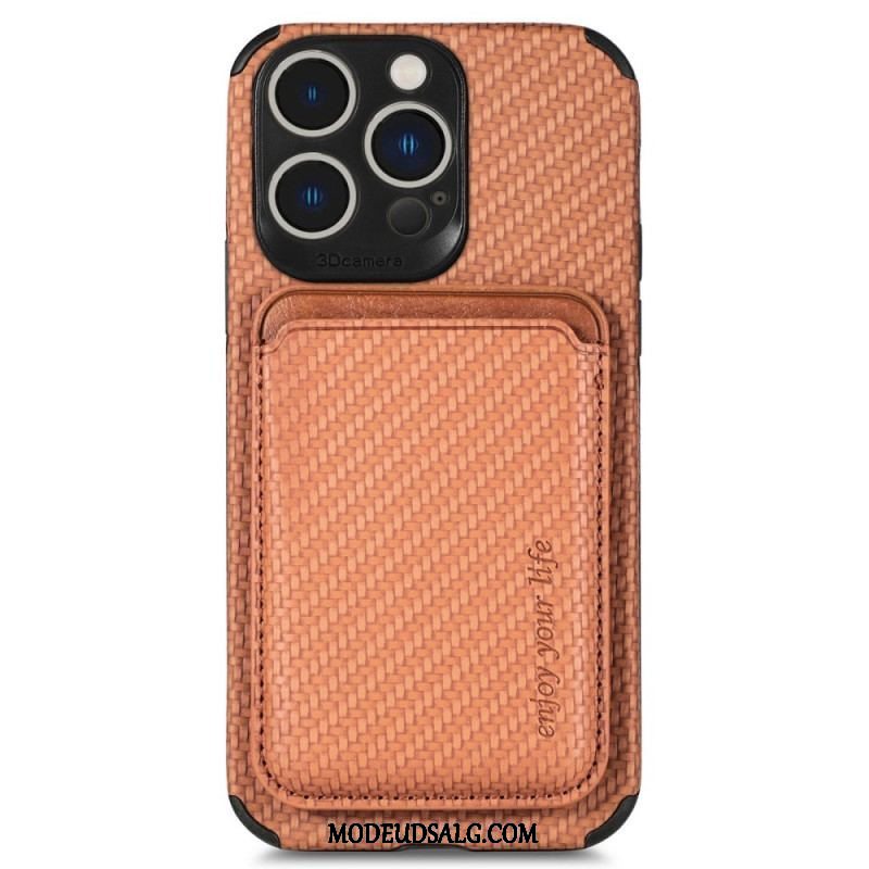 Cover iPhone 14 Pro Punge Etui Carbon Fiber Og Magnetisk Tegnebog