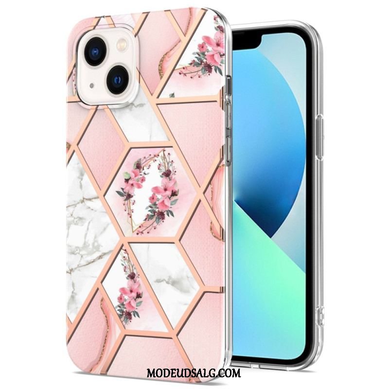 Cover iPhone 15 Blomstermarmor