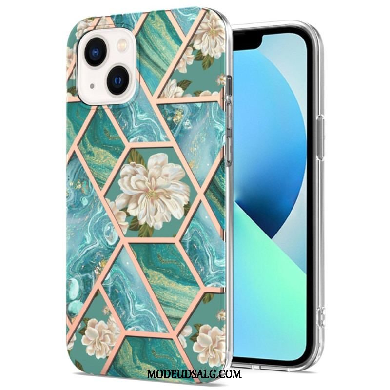 Cover iPhone 15 Blomstermarmor