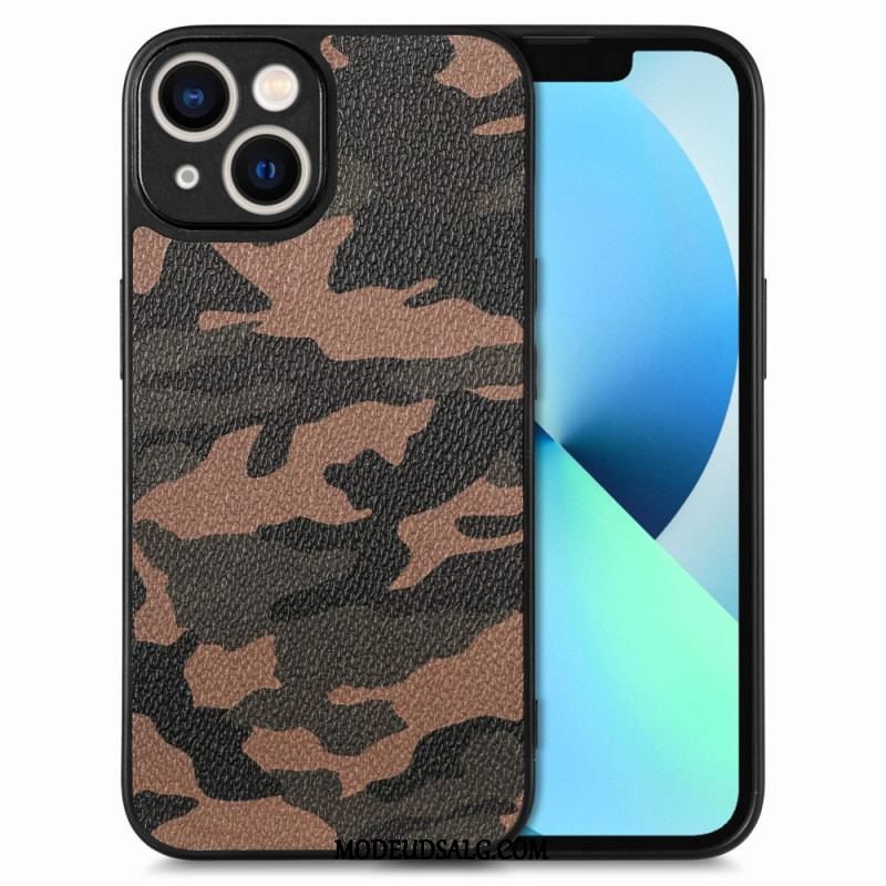 Cover iPhone 15 Camouflage I Imiteret Læder