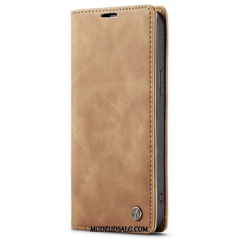 Cover iPhone 15 Flip Cover Vintage Kunstlæder Caseme