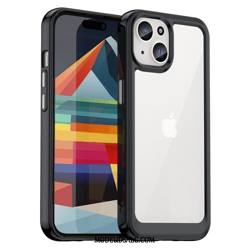 Cover iPhone 15 Plus Akrylbagside Og Silikonekanter