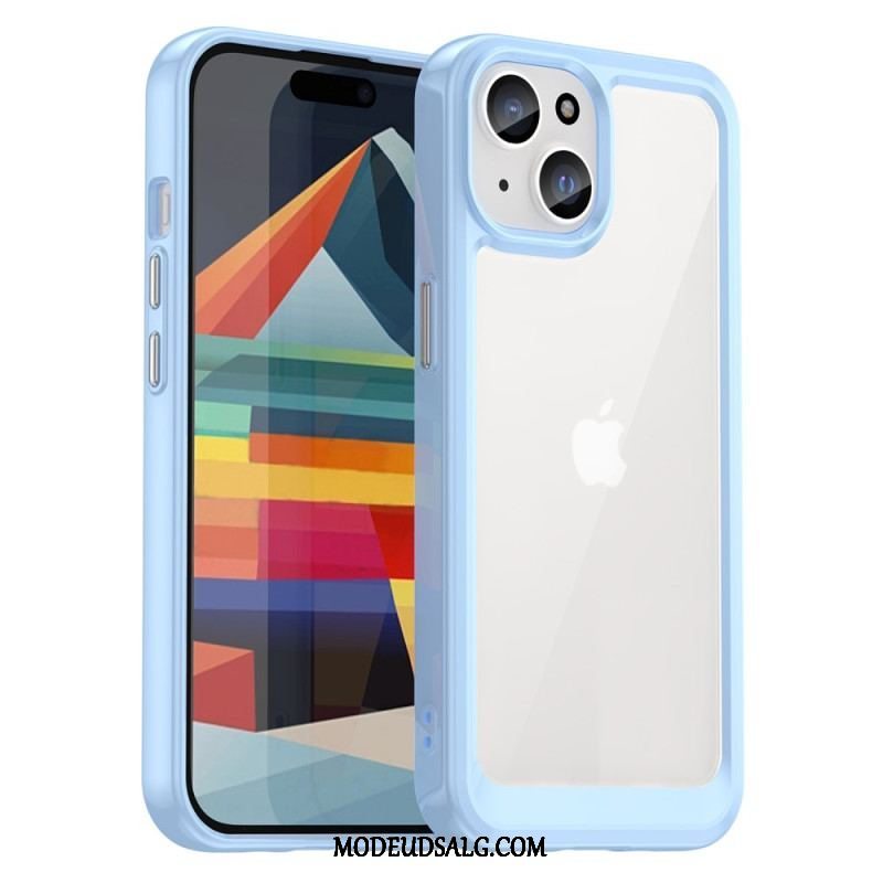 Cover iPhone 15 Plus Akrylbagside Og Silikonekanter