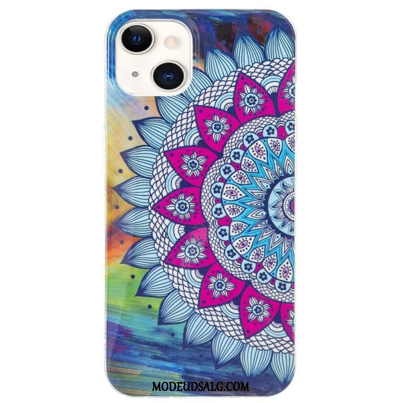 Cover iPhone 15 Plus Fluorescerende Mandala