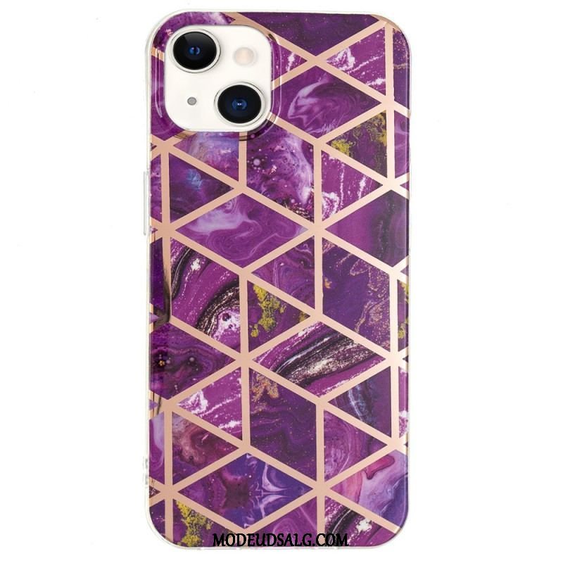 Cover iPhone 15 Plus Prangende Geometrisk Marmor