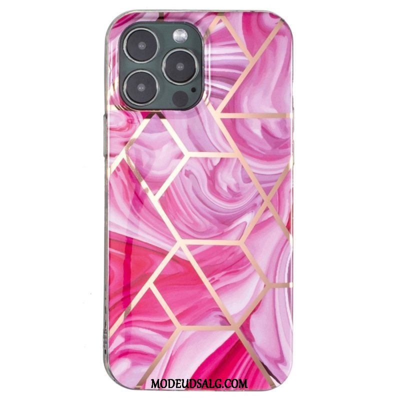 Cover iPhone 15 Pro Geometrisk Marmor