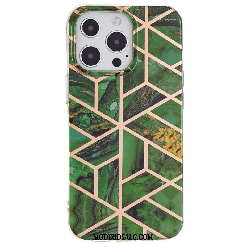 Cover iPhone 15 Pro Geometrisk Marmor