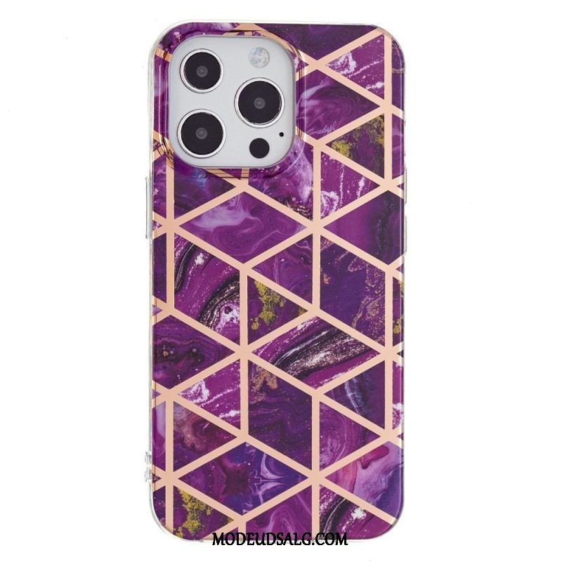 Cover iPhone 15 Pro Geometrisk Marmor