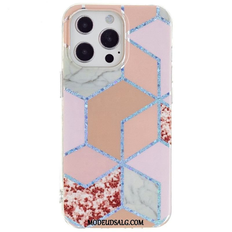 Cover iPhone 15 Pro Geometrisk Marmor