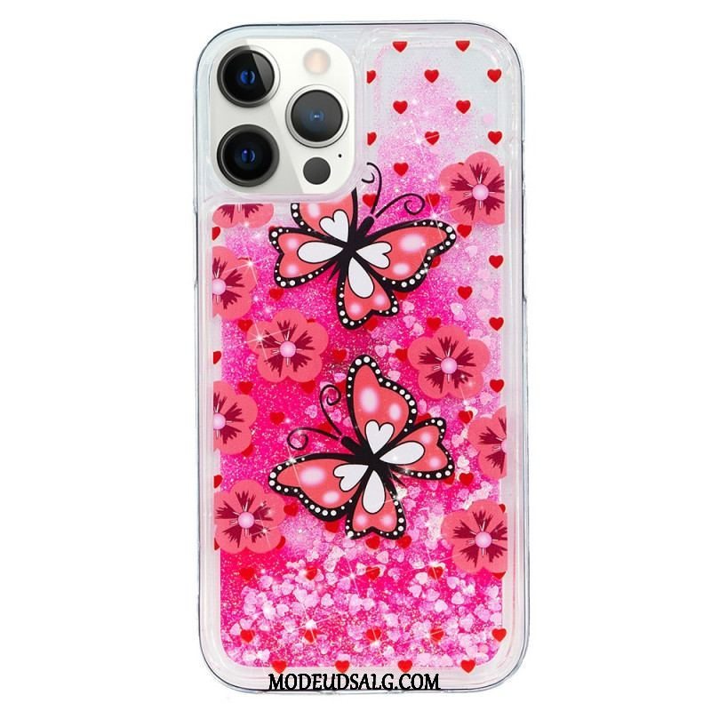 Cover iPhone 15 Pro Max Sommerfugle Glitter