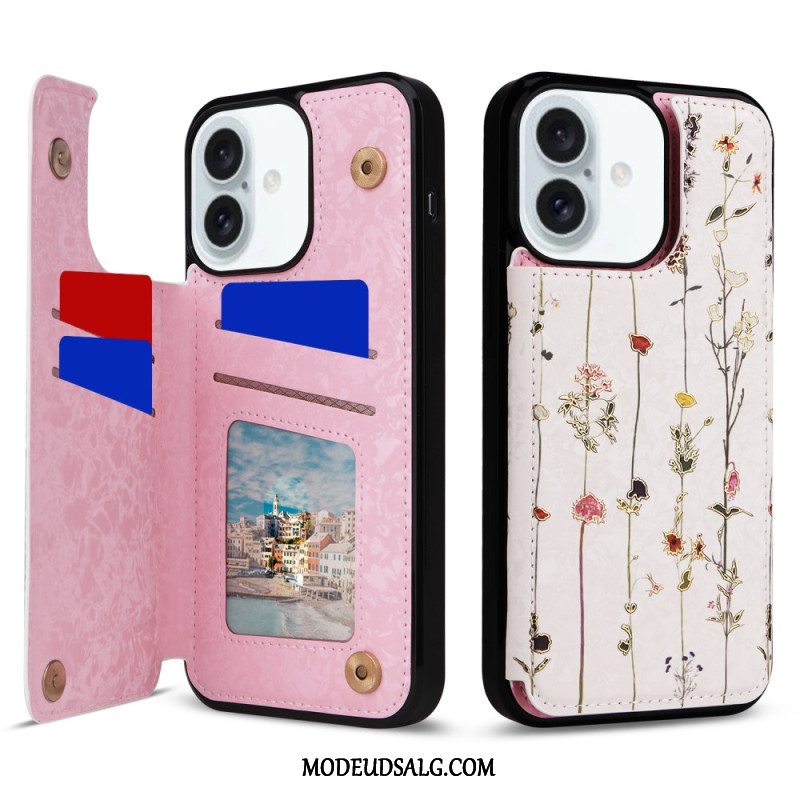 Cover iPhone 16 Plus Blomster Rfid-beskyttelse