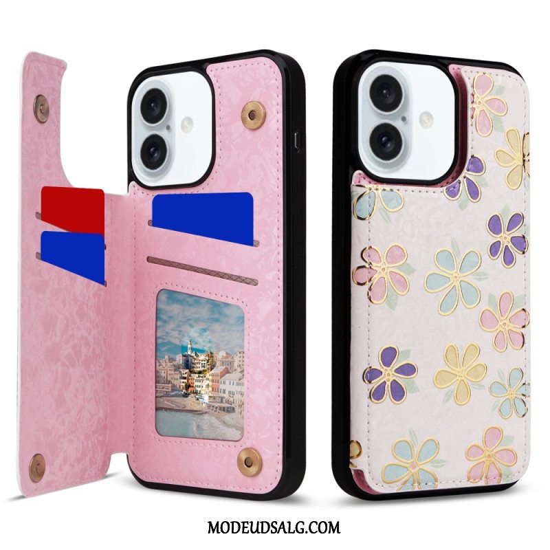 Cover iPhone 16 Plus Blomster Rfid-beskyttelse