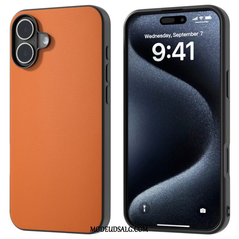 Cover iPhone 16 Plus Telefon Etui Anti-fall Imiteret Læder