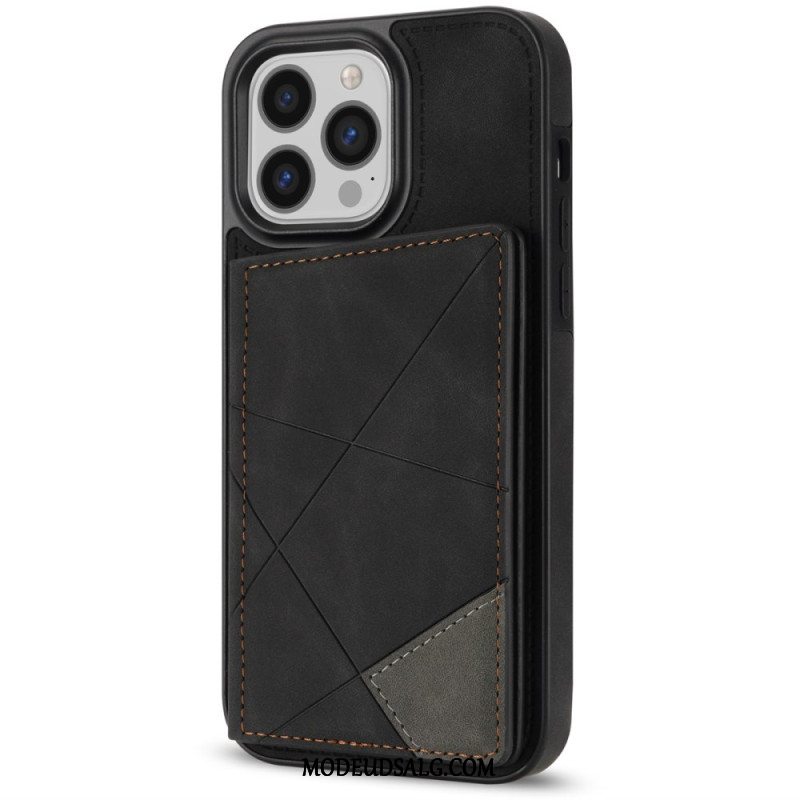 Cover iPhone 16 Pro Kortholder Med Geometrisk Mønster