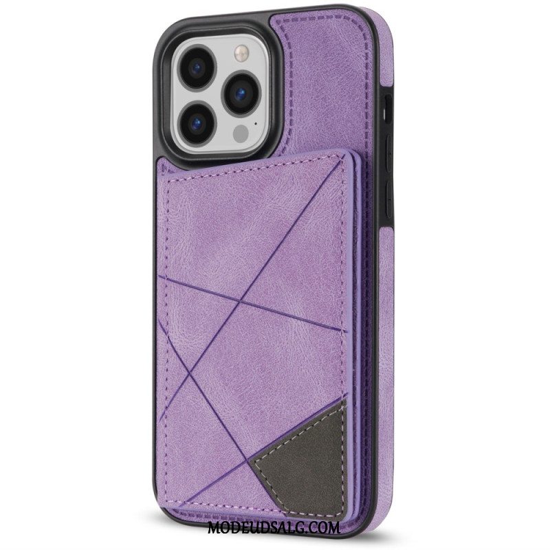 Cover iPhone 16 Pro Kortholder Med Geometrisk Mønster