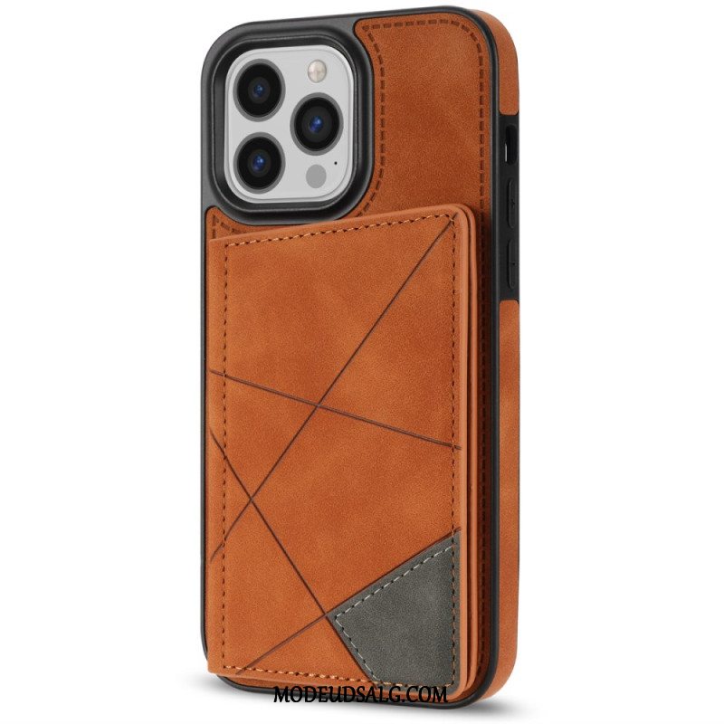 Cover iPhone 16 Pro Kortholder Med Geometrisk Mønster