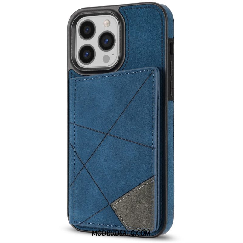 Cover iPhone 16 Pro Kortholder Med Geometrisk Mønster